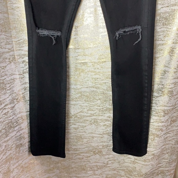 Guess Women’s Black Knee Ripped/Distressed Skinny Jeans Size 30 - Picture 6 of 16